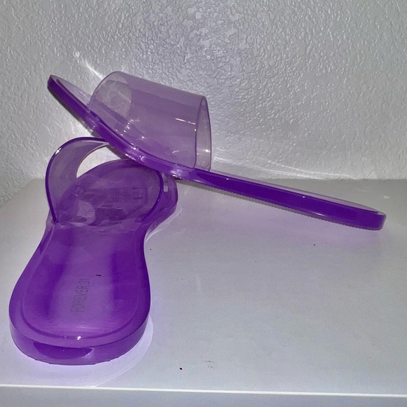 NWT size 8 Purple lavender Jelly Square Open Toe Slides sandals new! - Picture 5 of 5